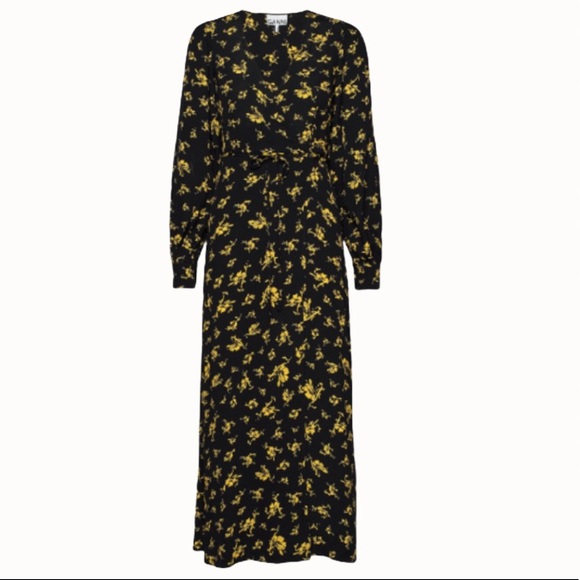 Ganni Printed Crepe Wrap Maxi Dress - Size: 2/4 - Picture 8 of 17